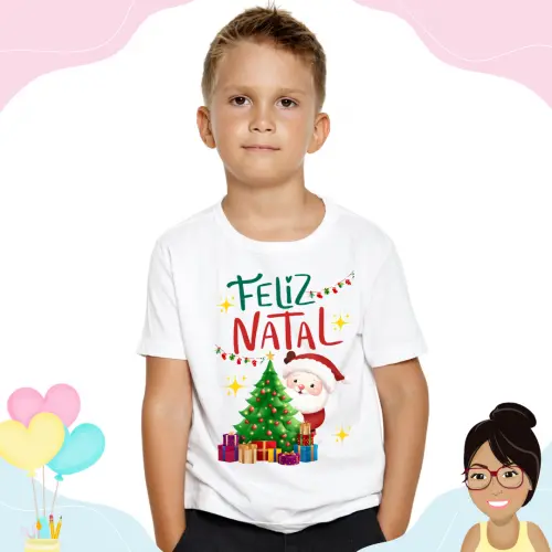 Camisa Personalizada Infantil Unissex Natal Em Família