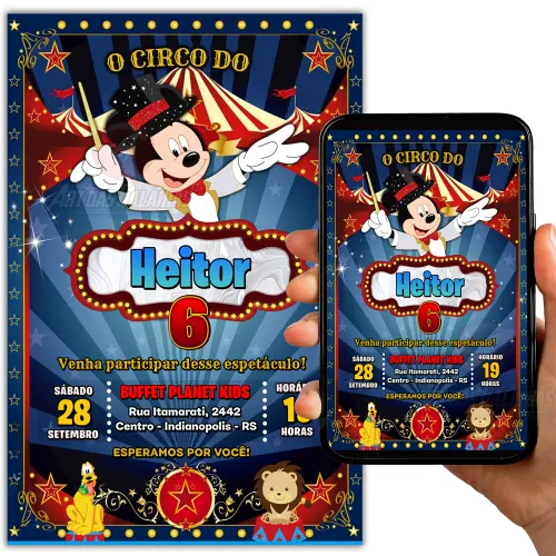 Convite Digital Circo do Mickey