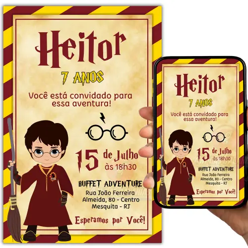 Convite Digital Harry Potter