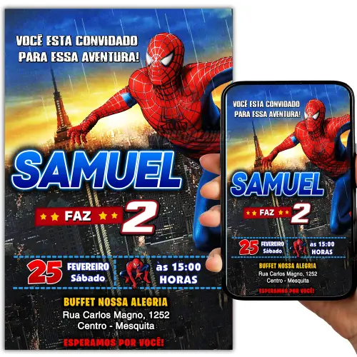 Convite Digital Homem Aranha