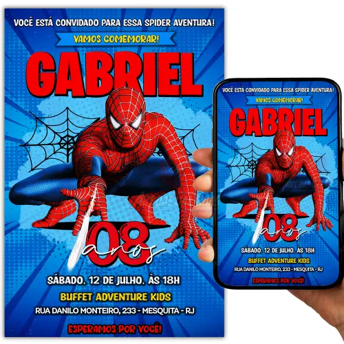 Convite Digital Homem Aranha