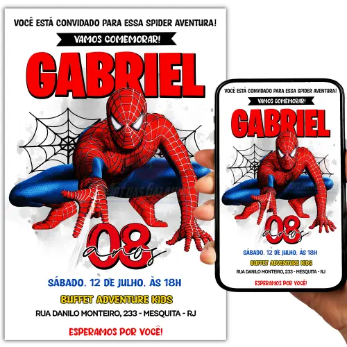 Convite Digital Homem Aranha